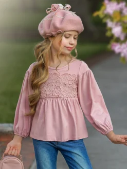 Charming Lace Sparkly Jeans Set -Kid's Apparel Sales FALL12SET36CAPDS 3