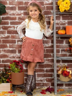 Swiss Dot Miss Velvet Skirt Set -Kid's Apparel Sales FALL12SET3CACM 7