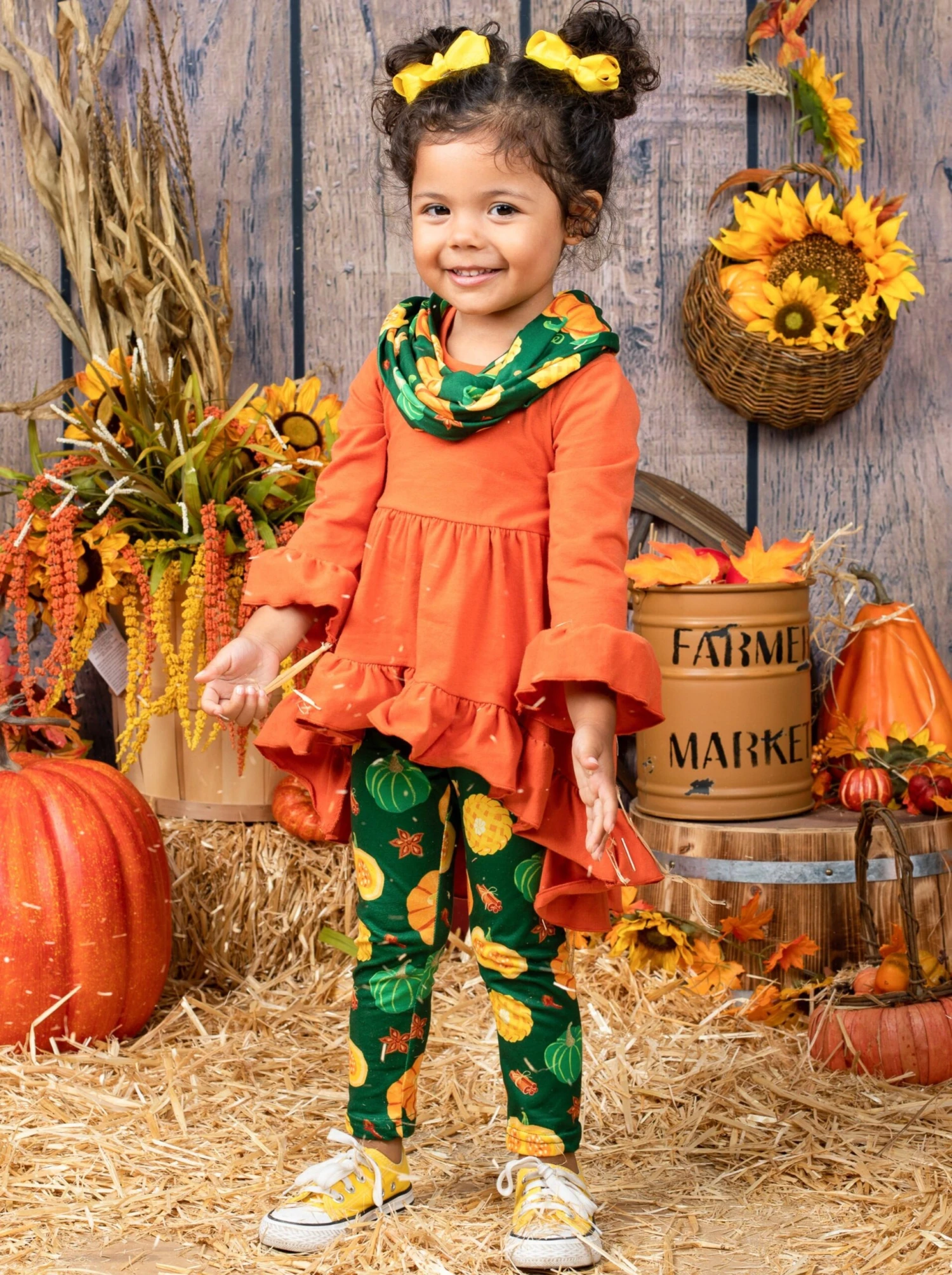 Pumpkin Season Hi-Lo Tunic, Leggings & Scarf Set 2 Pumpkin Season Hi-Lo Tunic, Leggings & Scarf Set - Image 2