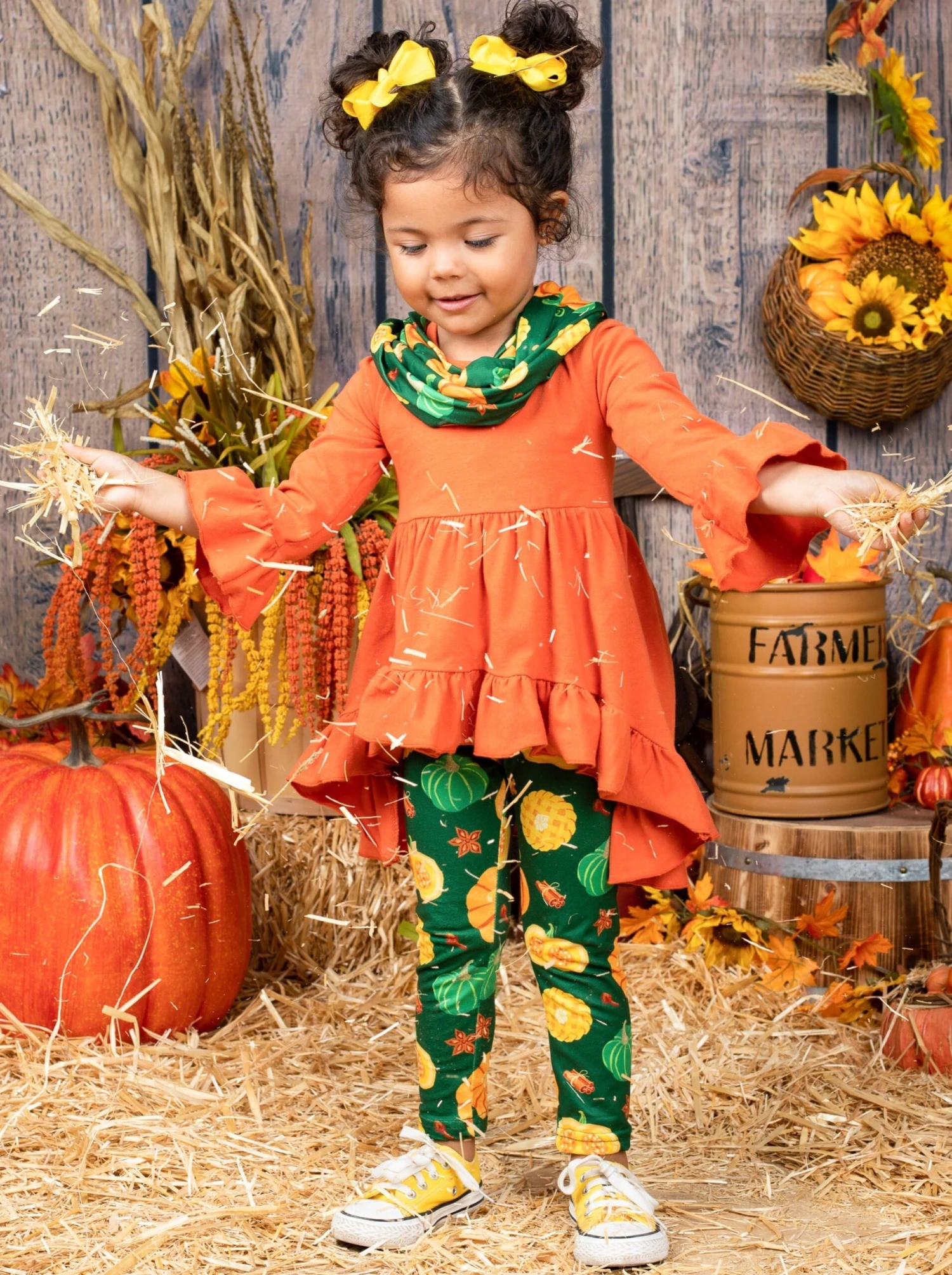Pumpkin Season Hi-Lo Tunic, Leggings & Scarf Set 4 Pumpkin Season Hi-Lo Tunic, Leggings & Scarf Set - Image 4