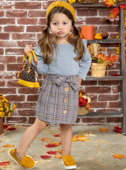 Preppy & Fab Top & Plaid Skirt Set -Kid's Apparel Sales FALL12SET47CAGBP 7
