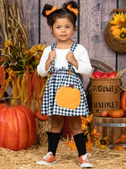 Mommy's Little Pumpkin Plaid Overall Skirt Set -Kid's Apparel Sales FALL12SET4CAWPP 5 scaled