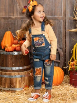 Autumn Vibes Patched Overall Jeans Set -Kid's Apparel Sales FALL12SET55CAYPO 11 scaled