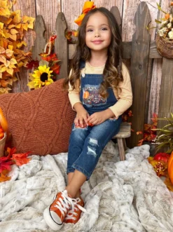 Autumn Vibes Patched Overall Jeans Set -Kid's Apparel Sales FALL12SET55CAYPO 3