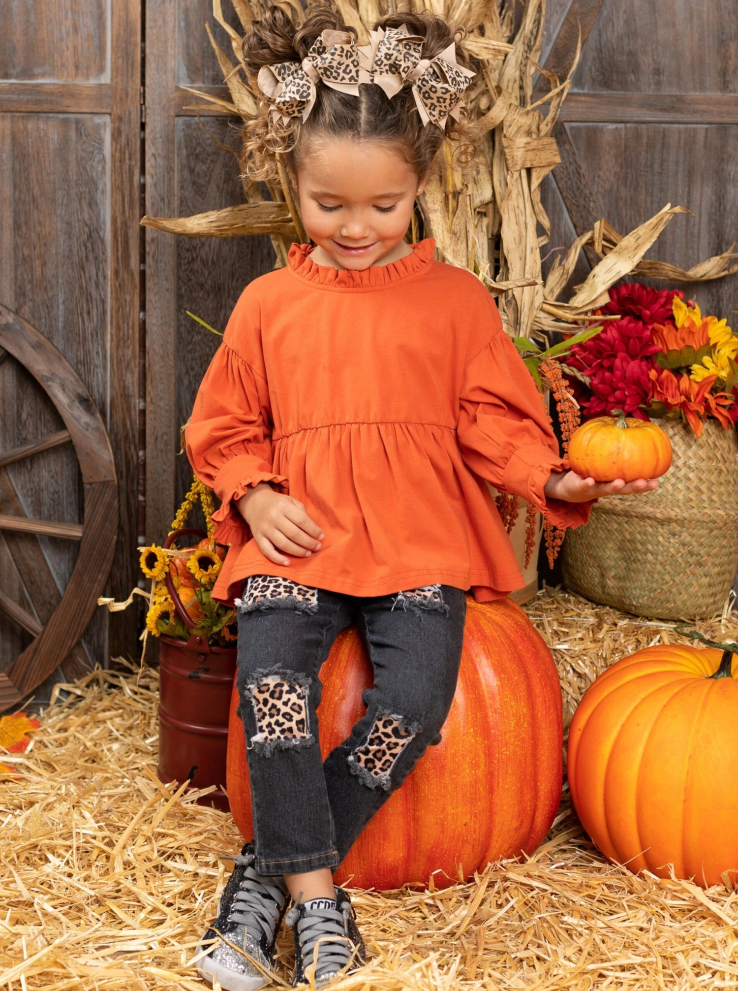 Fall Fun Leopard Patched Jeans Set 2 Fall Fun Leopard Patched Jeans Set - Image 2