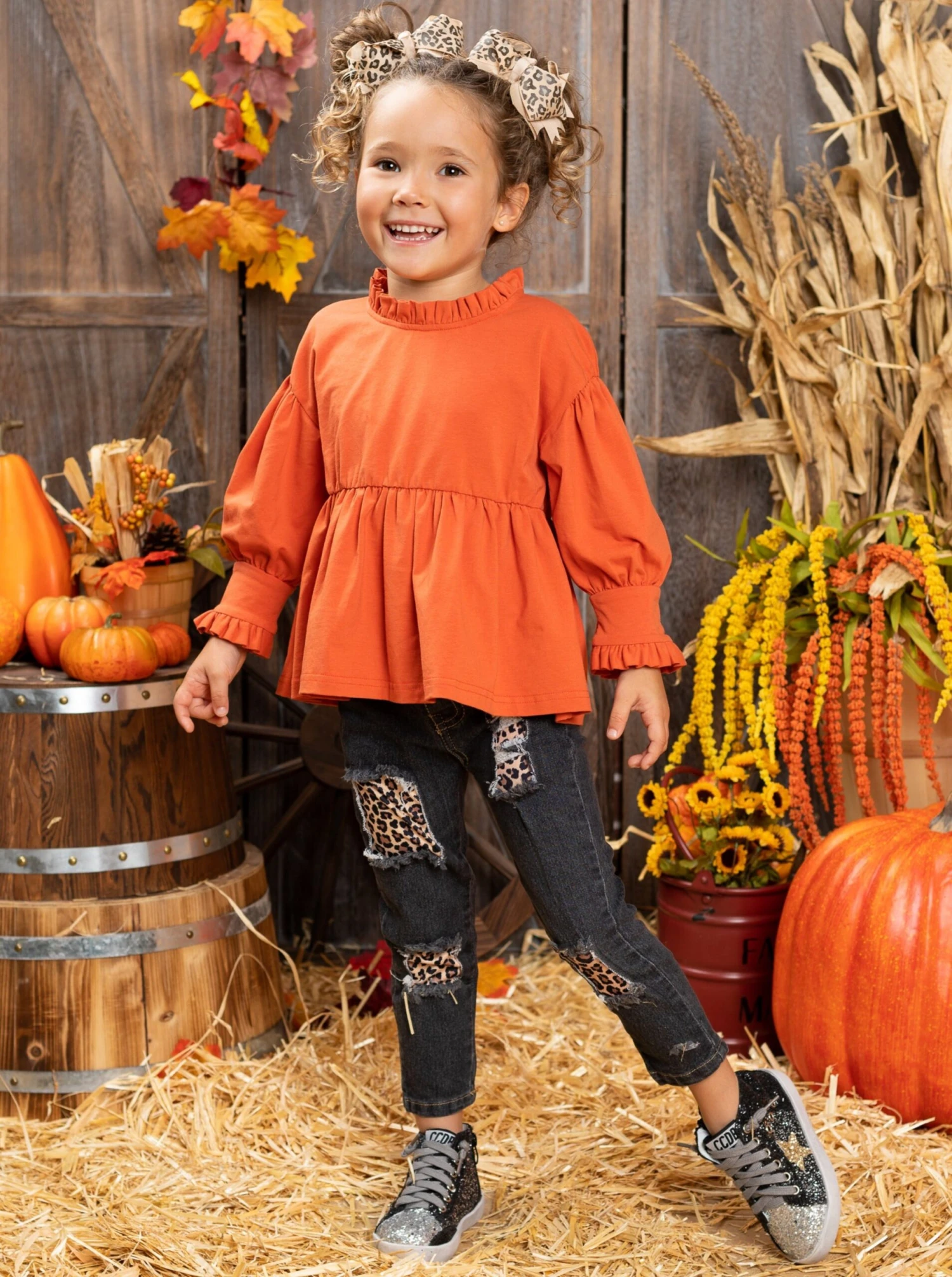 Fall Fun Leopard Patched Jeans Set 3 Fall Fun Leopard Patched Jeans Set - Image 3