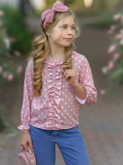 Dot Dot Dot Bow Jeans Set -Kid's Apparel Sales FALL12SET58CAPWD 4