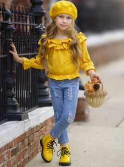 Don't Ruffle My Feathers Patched Jeans Set 8 Don't Ruffle My Feathers Patched Jeans Set -Kid's Apparel Sales FALL12SET60CAYD 2