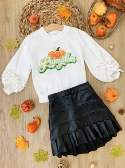 Hello Pumpkin Satin Pleated Skirt Set 11 Hello Pumpkin Satin Pleated Skirt Set -Kid's Apparel Sales FALL12SET6CACBP scaled