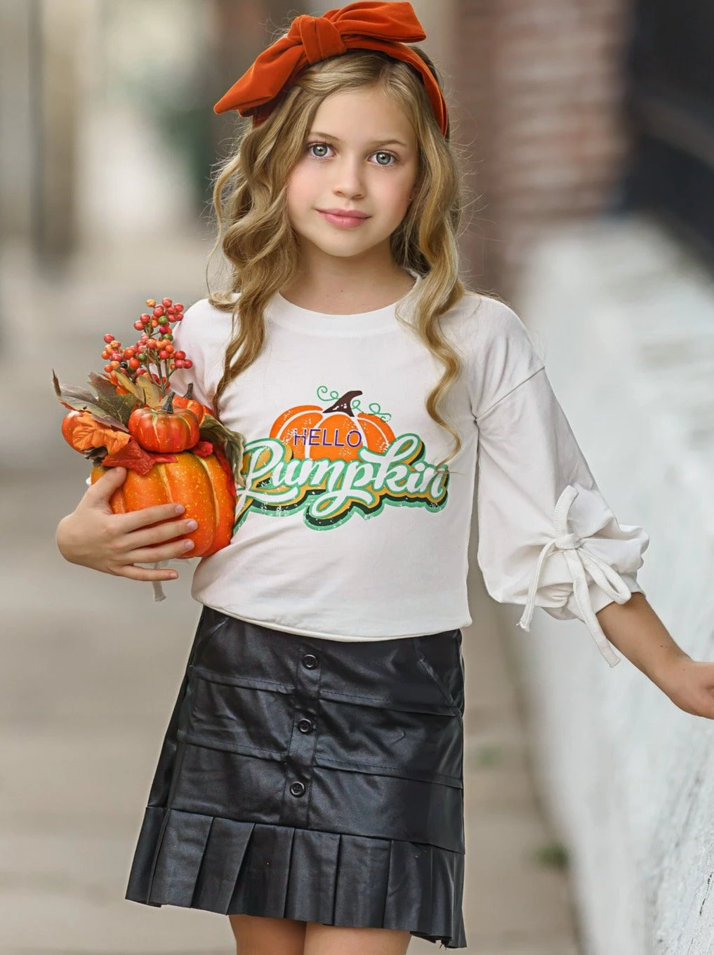 Hello Pumpkin Satin Pleated Skirt Set 2 Hello Pumpkin Satin Pleated Skirt Set - Image 2
