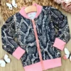 Sassy Snakeskin Bomber Jacket