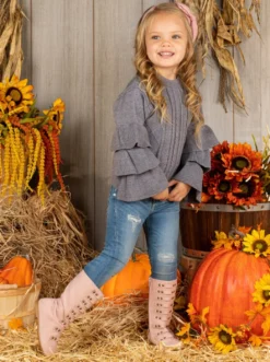 Autumn Is Calling Tiered Sleeve Sweater -Kid's Apparel Sales FALL20OUT14CAG 3