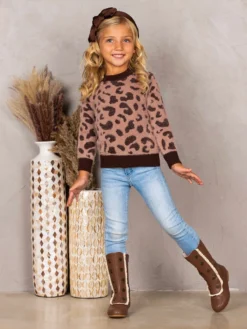 Fierce Fuzzy Leopard Sweater 9 Fierce Fuzzy Leopard Sweater -Kid's Apparel Sales FALL20OUT21CATBL 11