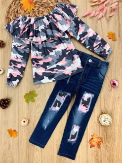Can't See Me Camo Patched Jeans Set -Kid's Apparel Sales FALL20SET11CAPGC