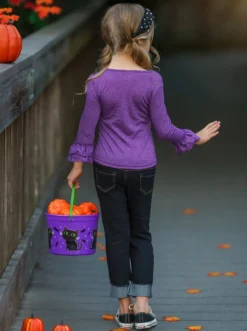 Quit Your Witchin' Top & Cuffed Jeans Set -Kid's Apparel Sales FALL20SET22CAPWD 1