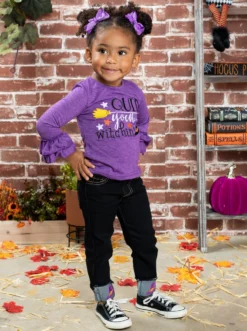 Quit Your Witchin' Top & Cuffed Jeans Set