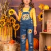 I Pick You Patched Overall Jeans Set