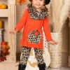 Purrfect Pumpkin Tunic, Leopard Leggings & Scarf Set