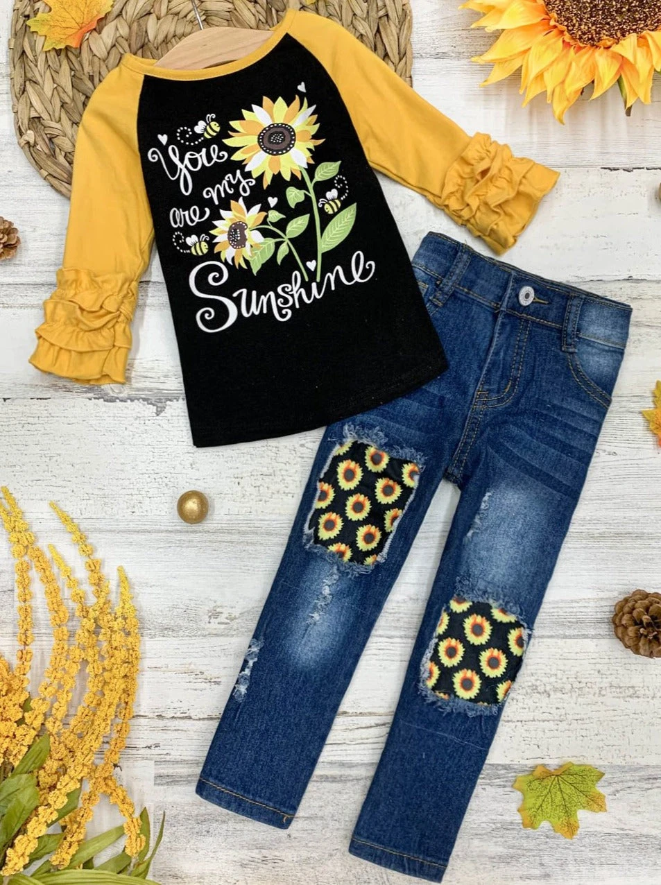 You Are My Sunshine Patched Jeans Set 2 You Are My Sunshine Patched Jeans Set - Image 2