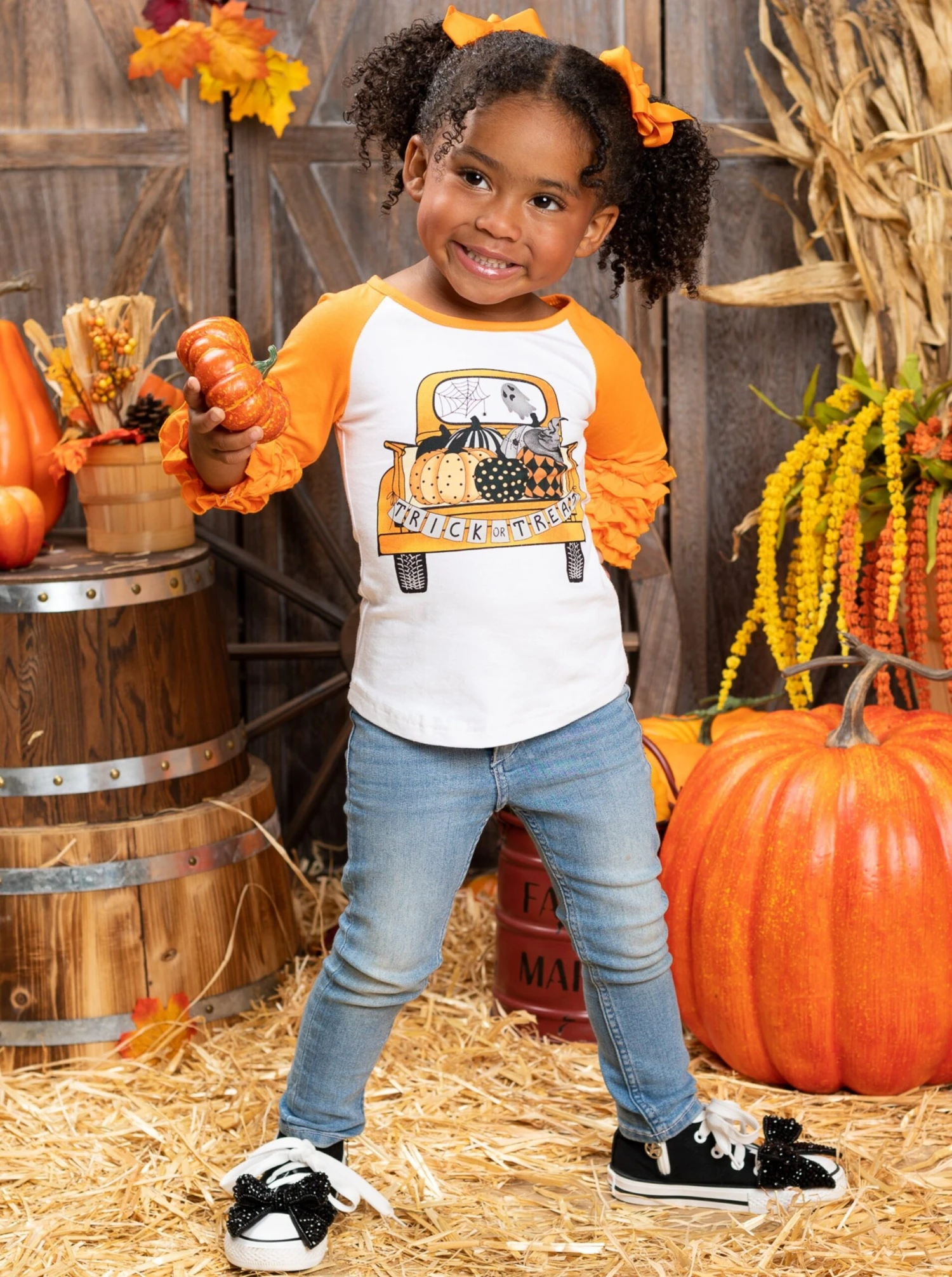 Pumpkin Pick-Up Ruffle Cuff Raglan Top 4 Pumpkin Pick-Up Ruffle Cuff Raglan Top - Image 4