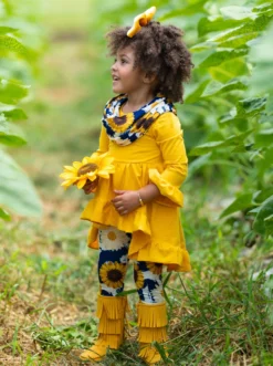 My Lucky Flower Hi-Lo Tunic, Legging & Scarf Set -Kid's Apparel Sales FALL91SET16CAYNS 3 scaled