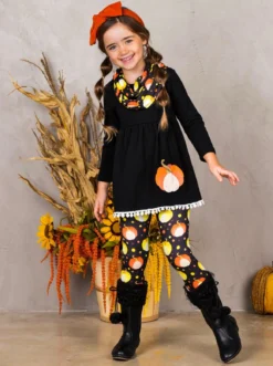 The Gourd Life Tunic, Leggings & Scarf Set -Kid's Apparel Sales FALL91SET23CABOY 3