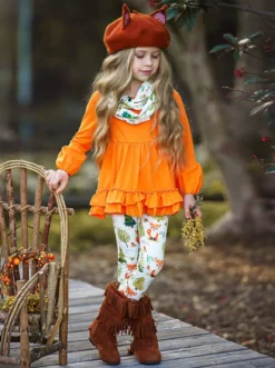 Fall Frolic Tunic, Legging & Scarf Set