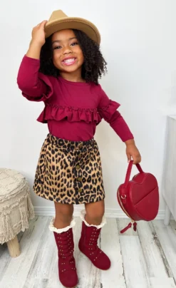 Stay Cozy Animal Print Skirt Set -Kid's Apparel Sales FALL91SET70CABAP 6 scaled