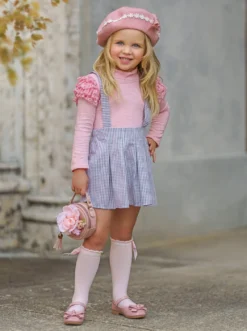 Grace & Lace Gingham Suspender Set -Kid's Apparel Sales GBSEC010 Pink 2