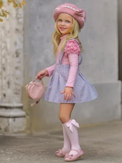 Grace & Lace Gingham Suspender Set -Kid's Apparel Sales GBSEC010 Pink 4