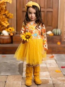Autumn Blooms Sparkle Tutu Dress -Kid's Apparel Sales GFDRB005 Yellow 3 9df9a0b2 8022 4078 88b4 728c98ca013e scaled