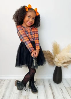 Preppy Plaid Tutu Dress 11 Preppy Plaid Tutu Dress -Kid's Apparel Sales GFDRB008 Orange 2 scaled