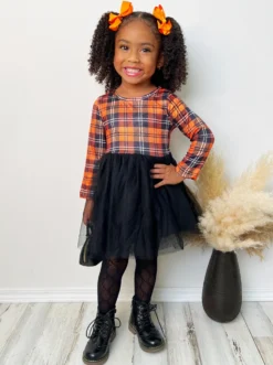 Preppy Plaid Tutu Dress 9 Preppy Plaid Tutu Dress -Kid's Apparel Sales GFDRB008 Orange 3 scaled