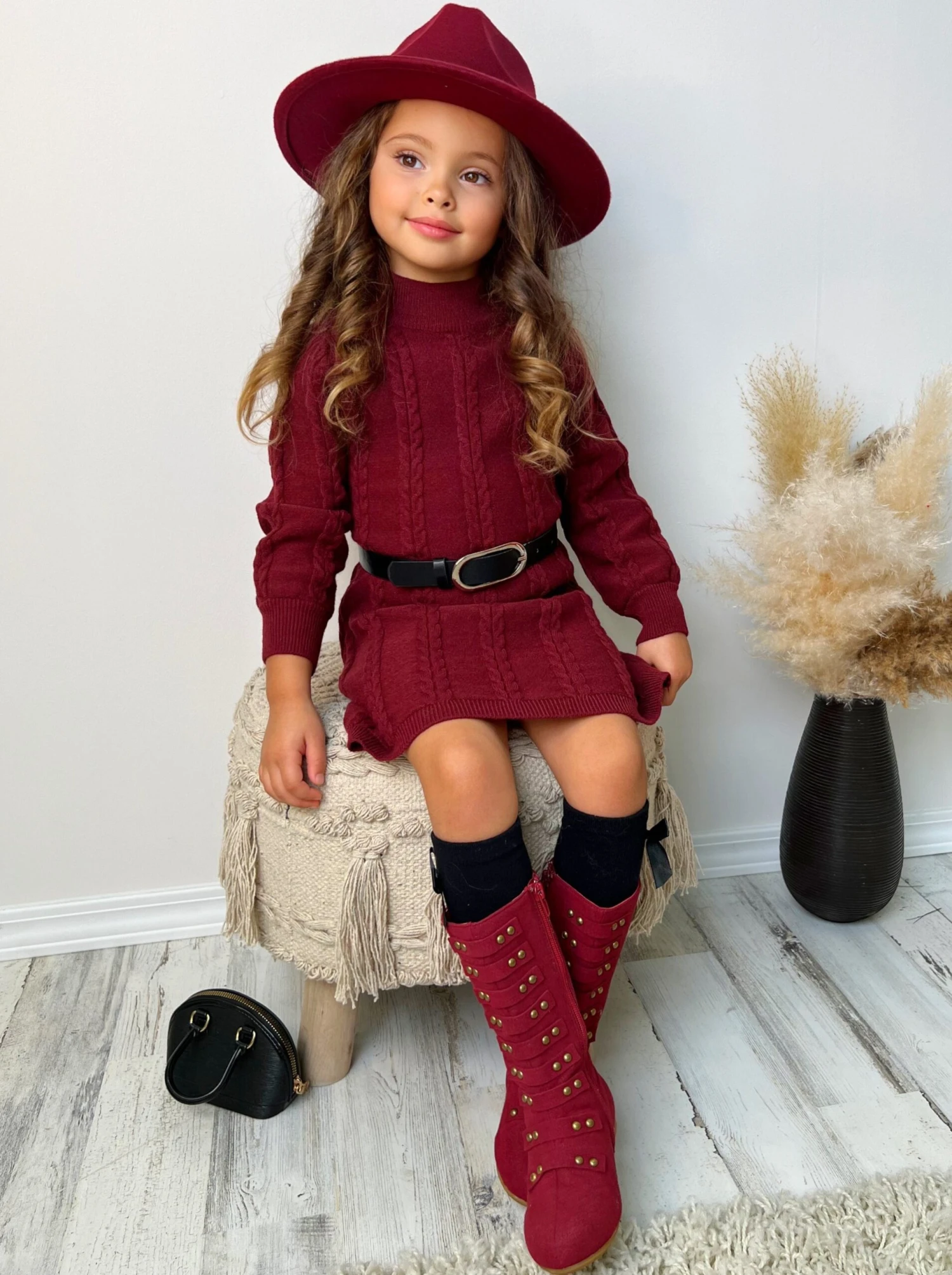 Cute Cranberry Cable Knit Belted Sweater Dress 1 Cute Cranberry Cable Knit Belted Sweater Dress