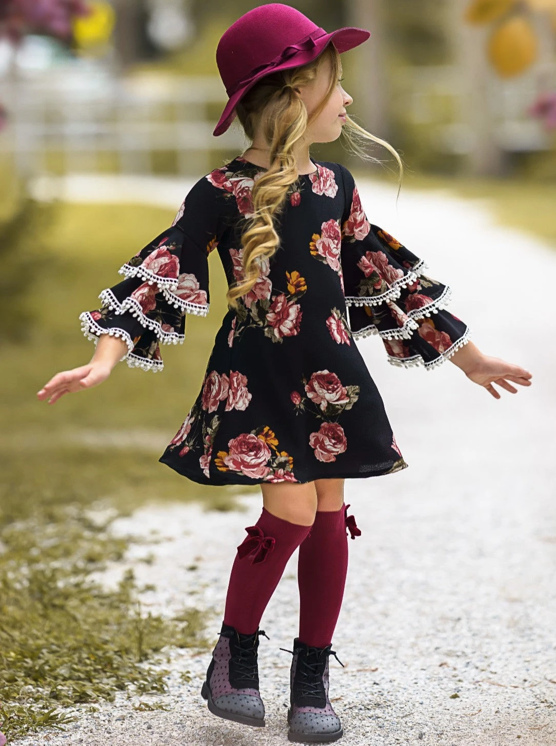 Dark & Lovely Tiered Sleeve Floral Miya Dress 1 Dark & Lovely Tiered Sleeve Floral Miya Dress