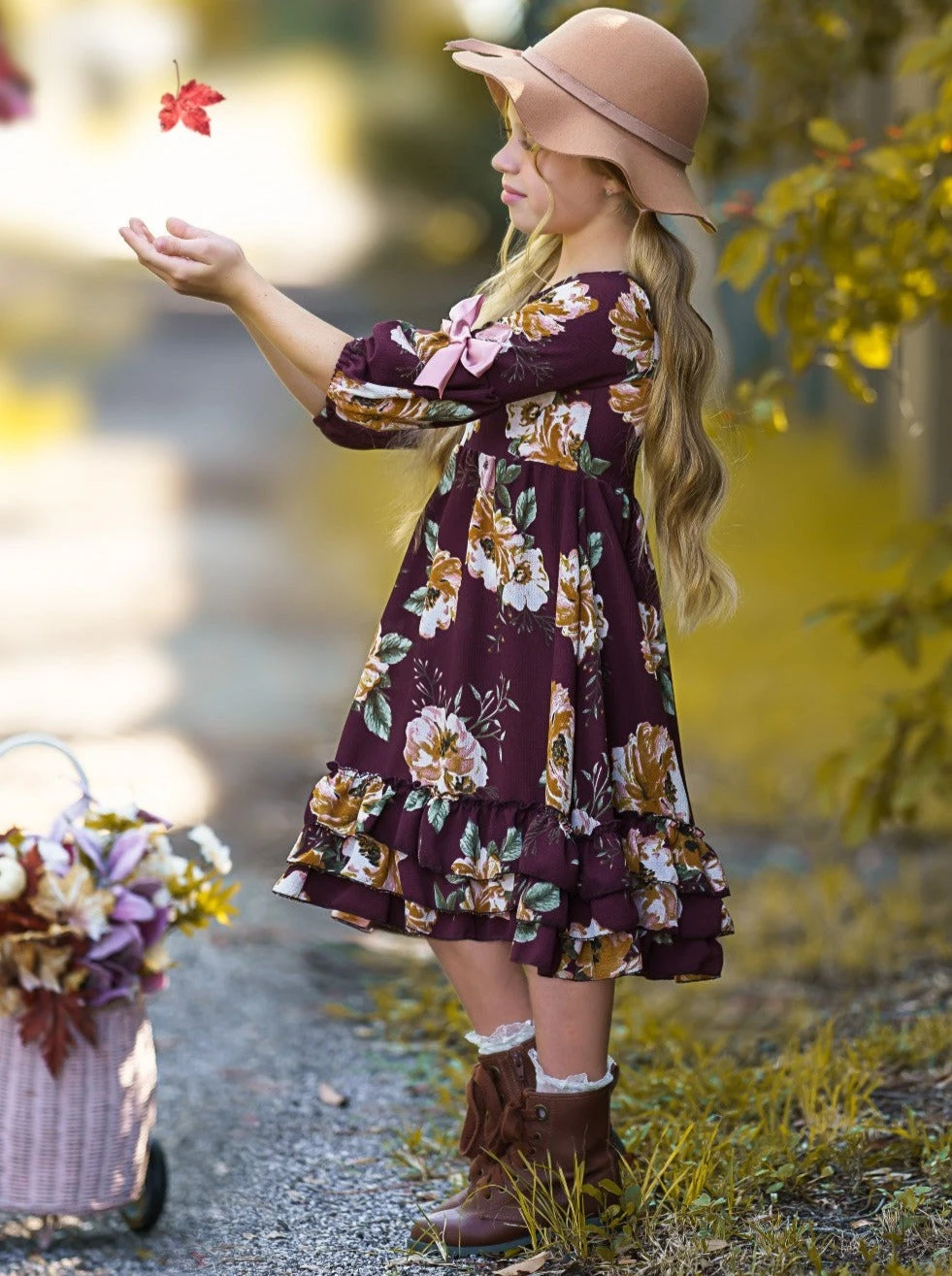 Cranberry Dreams Floral Cloda Dress 4 Cranberry Dreams Floral Cloda Dress - Image 4