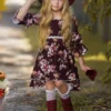 Cranberry Dreams Floral Hi-Lo Dress