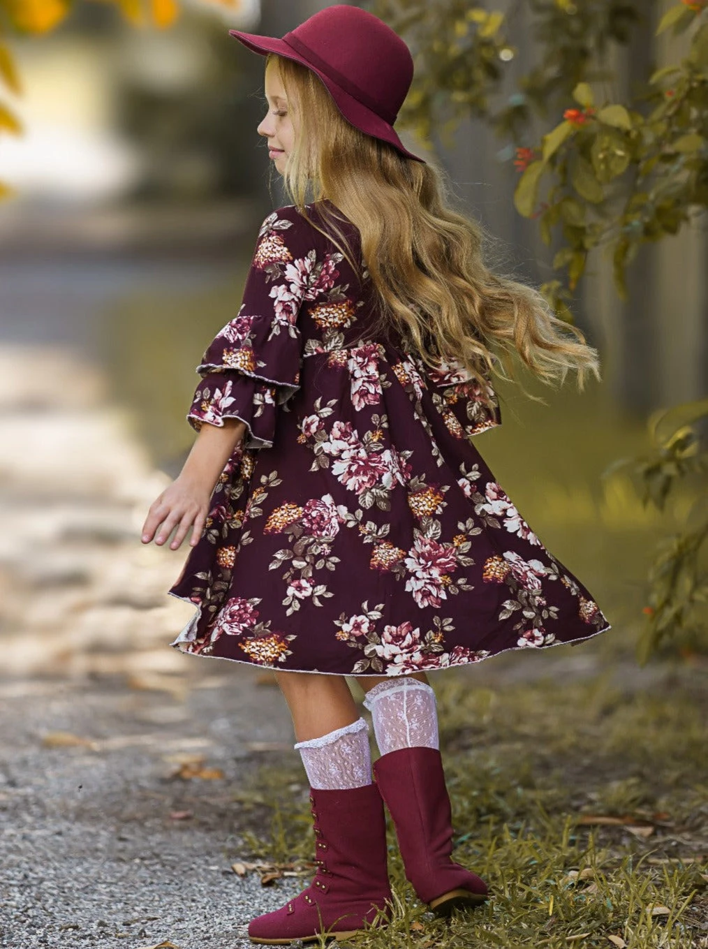 Cranberry Dreams Floral Hi-Lo Dress 2 Cranberry Dreams Floral Hi-Lo Dress - Image 2