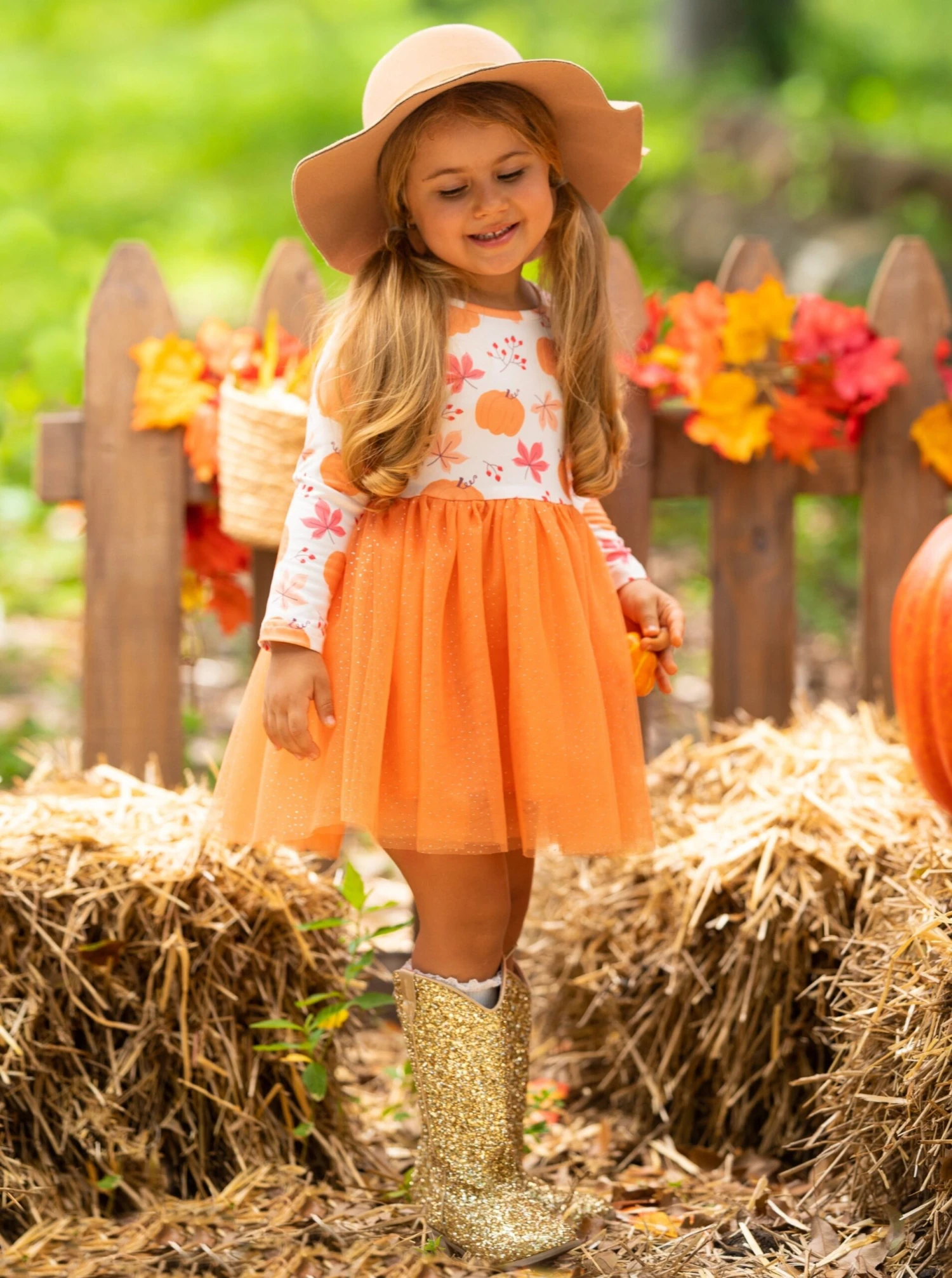 The Best Pick Pumpkin Print Tutu Dress 1 The Best Pick Pumpkin Print Tutu Dress