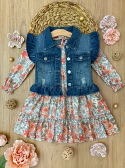 Always In Bloom Denim Vest & Floral Dress Set -Kid's Apparel Sales GFDRC005 Multicolor f15160b7 80ff 4807 864a a40ab1b47ef7 scaled