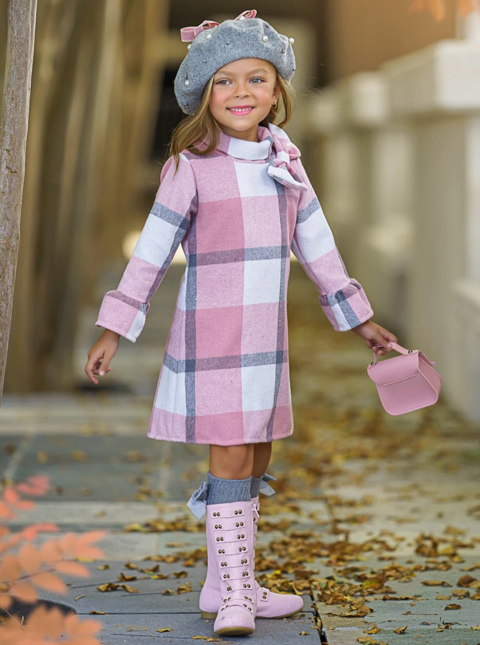 Fall In Love Pink Plaid Flannel Dress 2 Fall In Love Pink Plaid Flannel Dress - Image 2