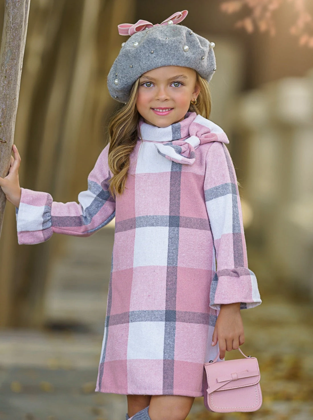 Fall In Love Pink Plaid Flannel Dress 4 Fall In Love Pink Plaid Flannel Dress - Image 4