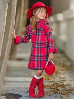 Goin' Apple-Picking Red Flannel Dress