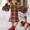 Picnic Chic Plaid Bell Sleeve Dress