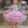 Pretty Pirouettes Pink Striped Ruffle Tutu Dress