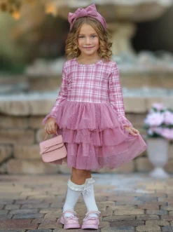 Pretty Pirouettes Pink Plaid Ruffle Tutu Dress 9 Pretty Pirouettes Pink Plaid Ruffle Tutu Dress -Kid's Apparel Sales GFDRC011 Pink 2