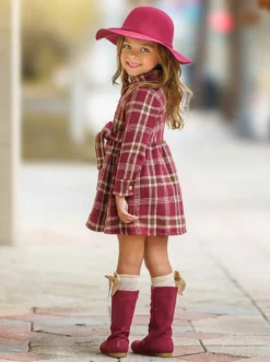 Pumpkin Harvest Burgundy Flannel Dress 9 Pumpkin Harvest Burgundy Flannel Dress -Kid's Apparel Sales GFDRC014 Burgundy 2