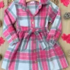 Pumpkin Harvest Pink Flannel Dress