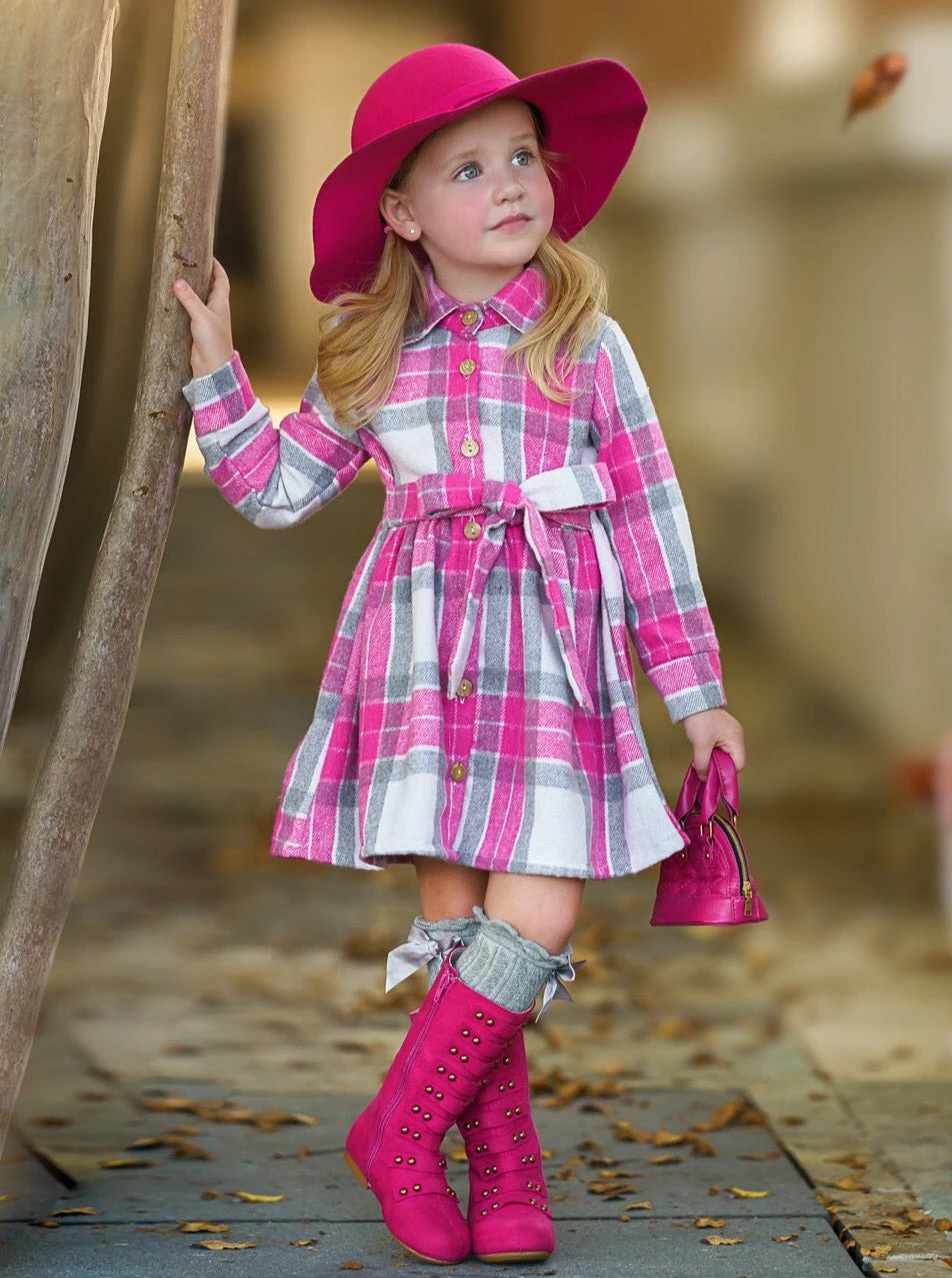 Pumpkin Harvest Pink Flannel Dress 2 Pumpkin Harvest Pink Flannel Dress - Image 2