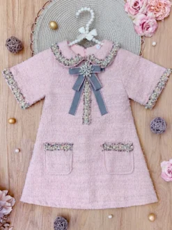 Kid's Apparel Sales 20 Prettiest Doll Pink Tweed Dress